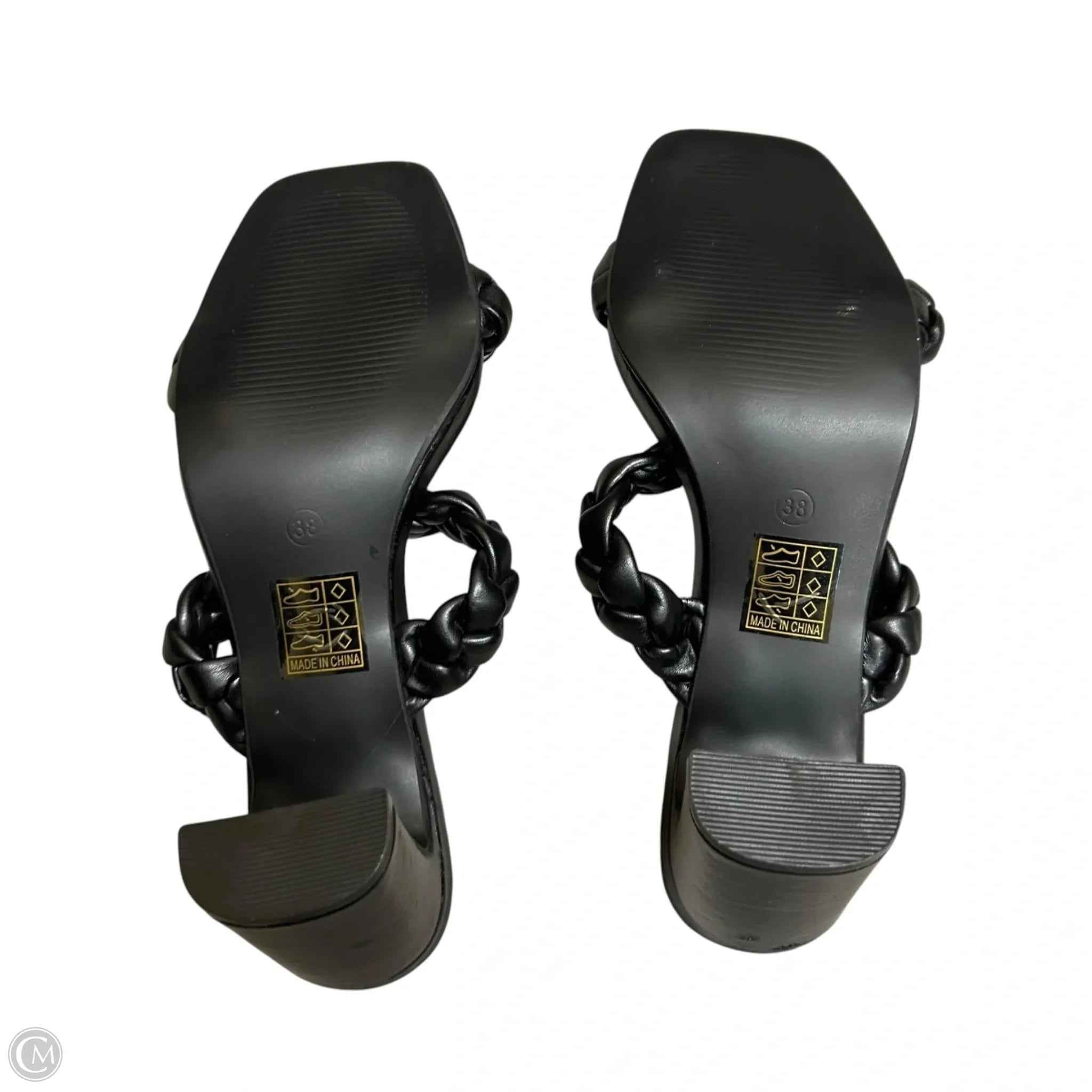 Sandals Heels Block By Katliu In Black, Size: 7.5