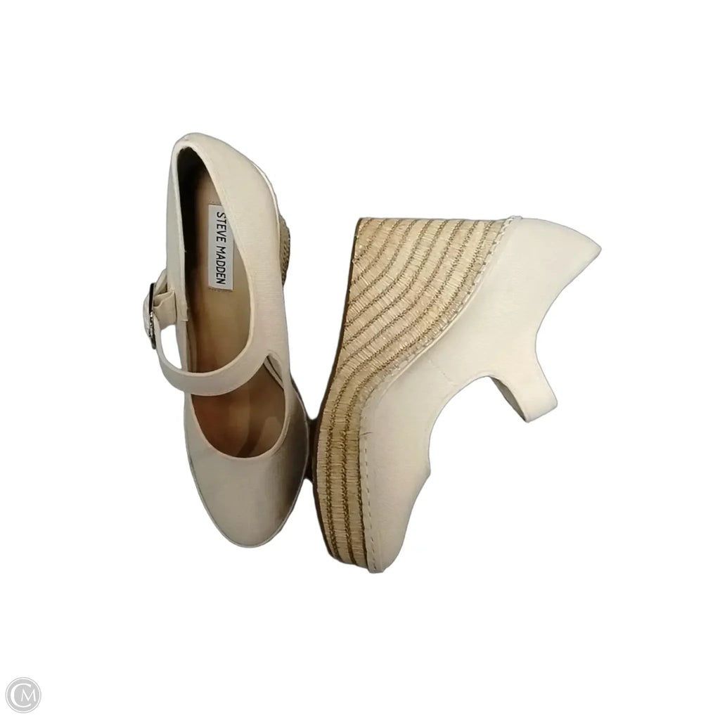 Shoes Heels Wedge By Steve Madden In Tan, Size: 11
