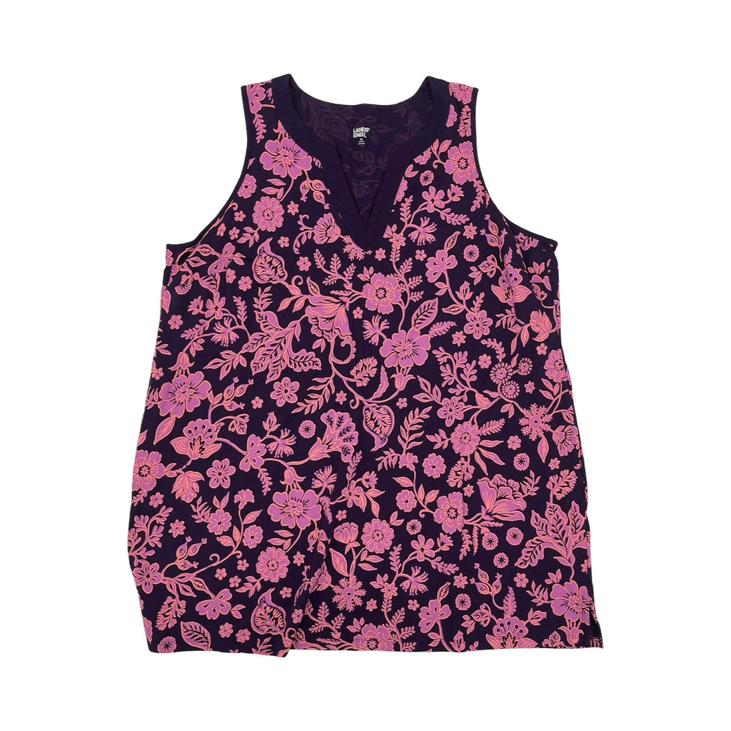 Dress Casual Midi By Lands End In Pink & Purple, Size:3X