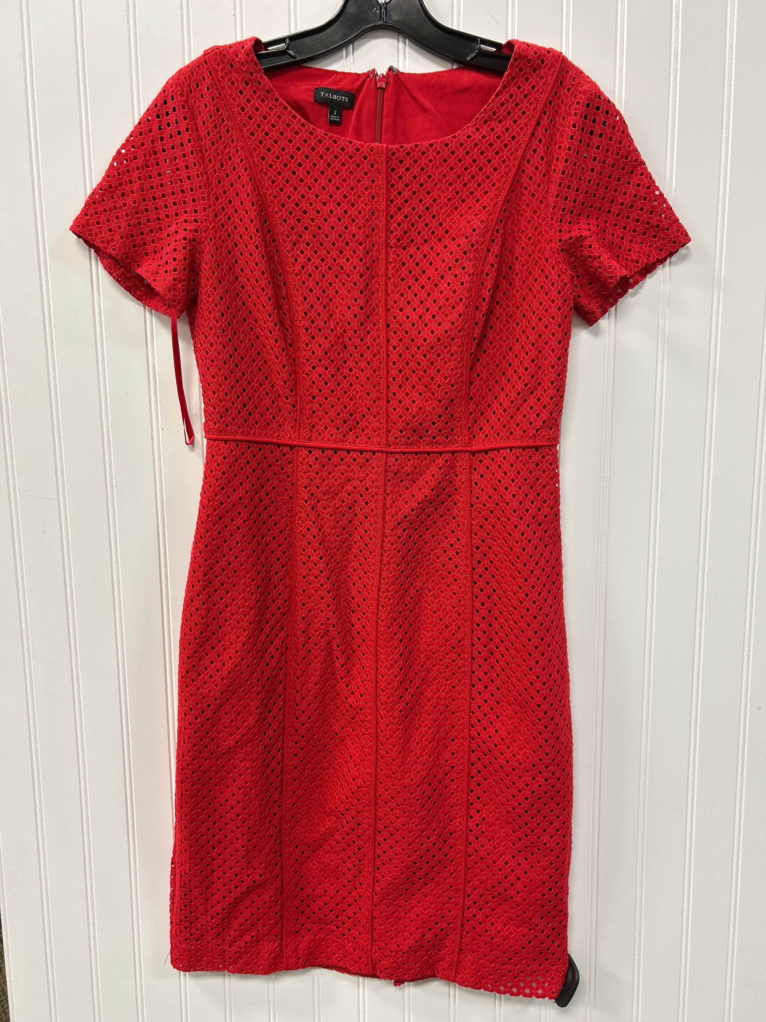 Dress Casual Midi By Talbots In Red, Size:2