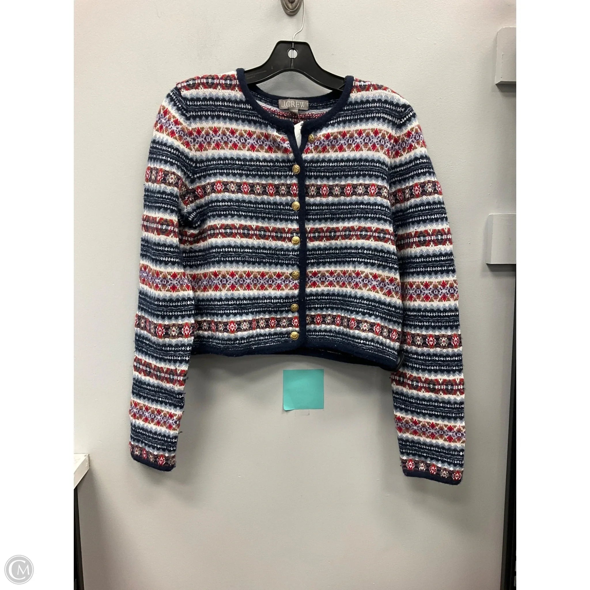 Cardigan By J. Crew In Blue & Red, Size: S