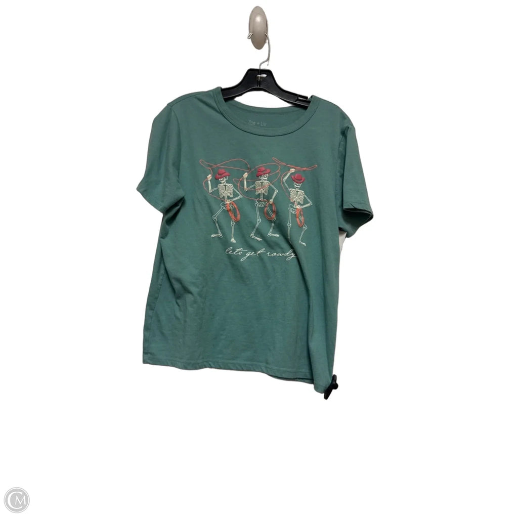 Top Short Sleeve Basic By Zoe And Liv In Teal, Size: M