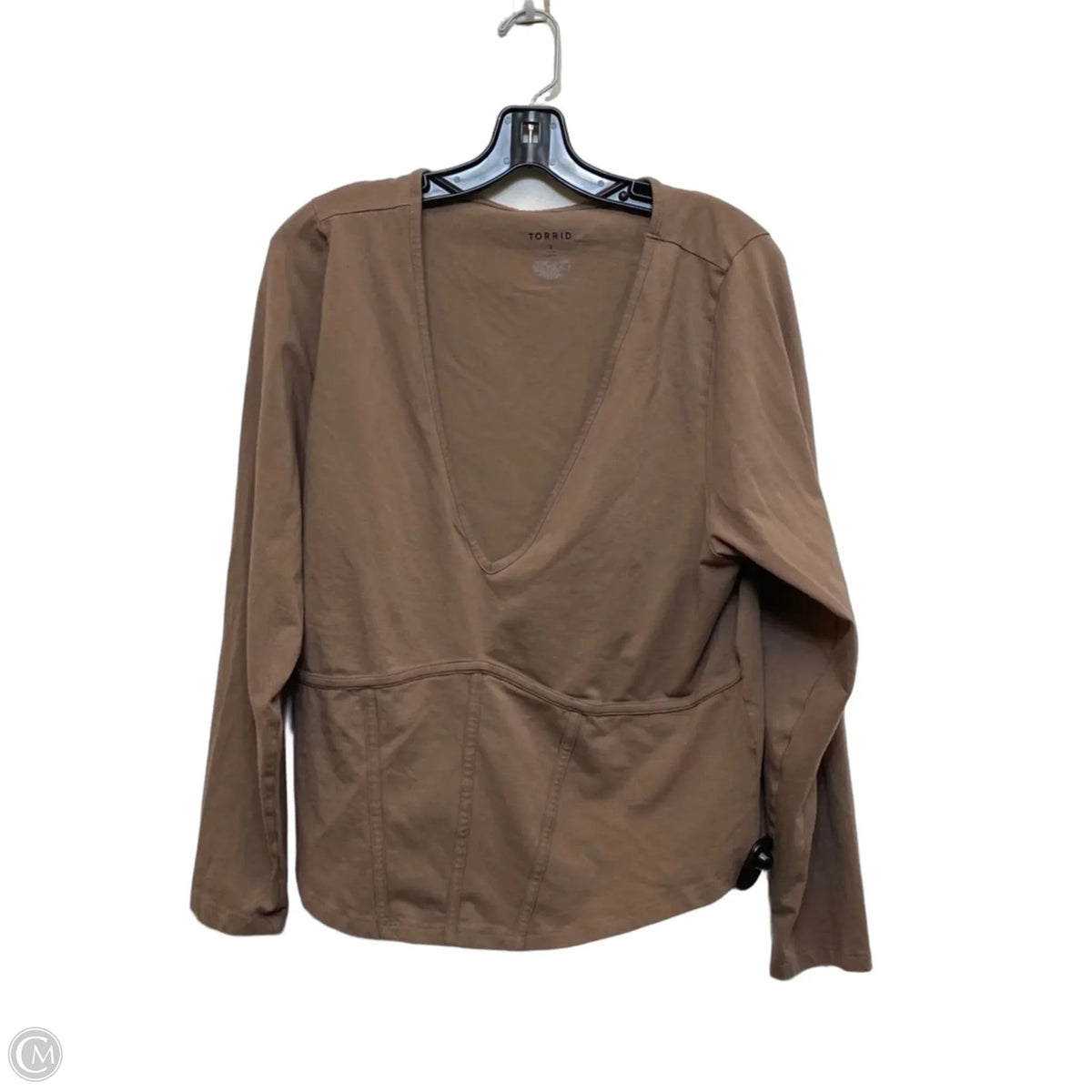 Top Long Sleeve By Torrid In Brown, Size: 3x