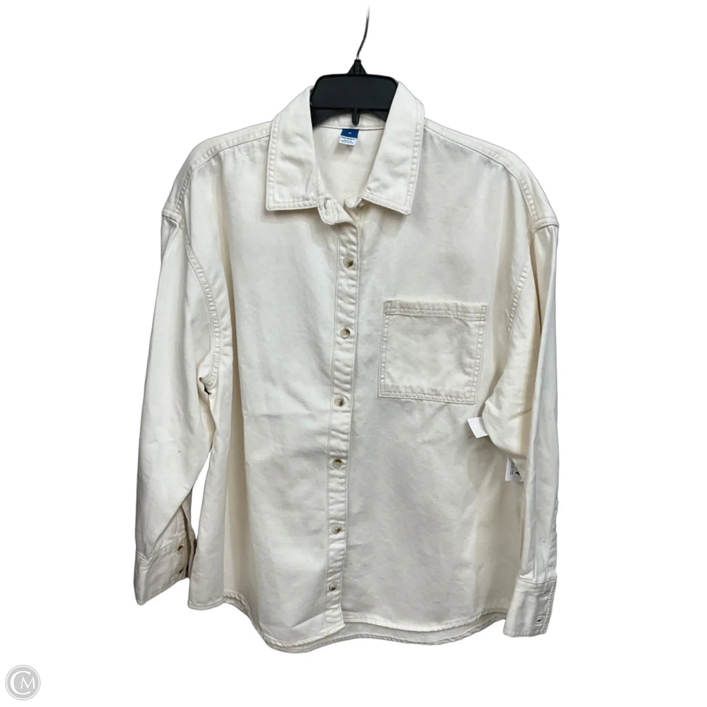 Jacket Shirt By Old Navy In Cream, Size: M