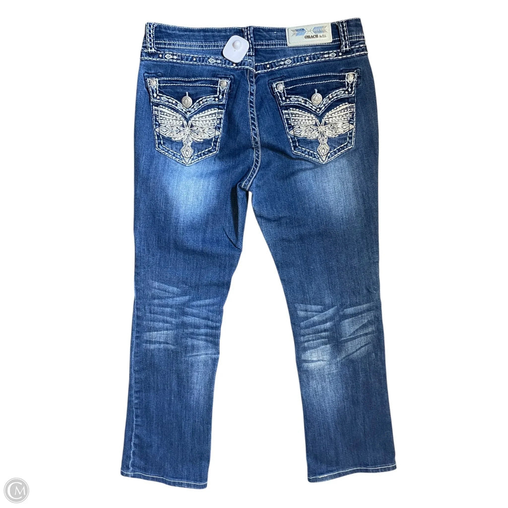 Jeans Boot Cut By Grace In Blue Denim, Size: 8