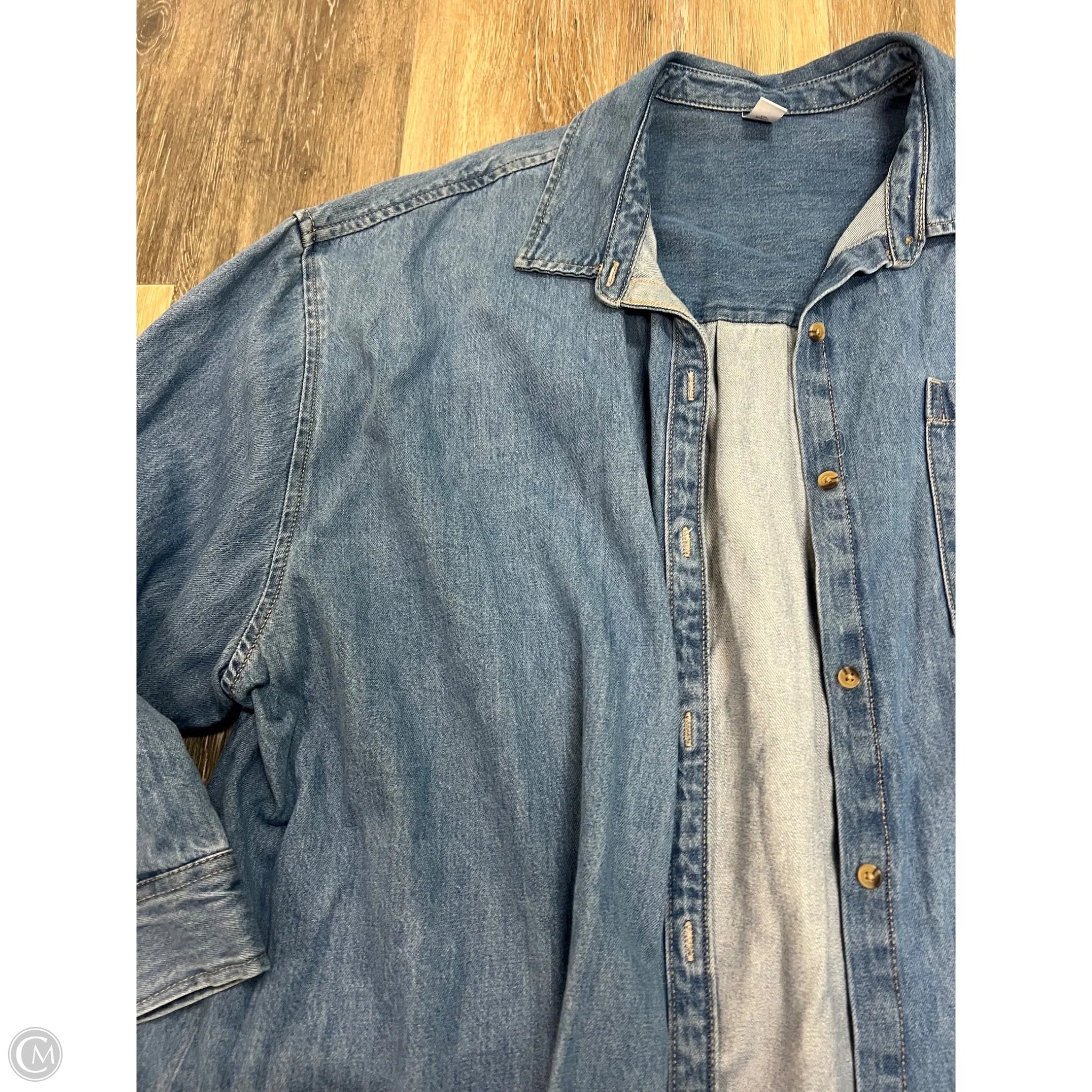 Jacket Shirt By Old Navy In Blue Denim, Size: 2x