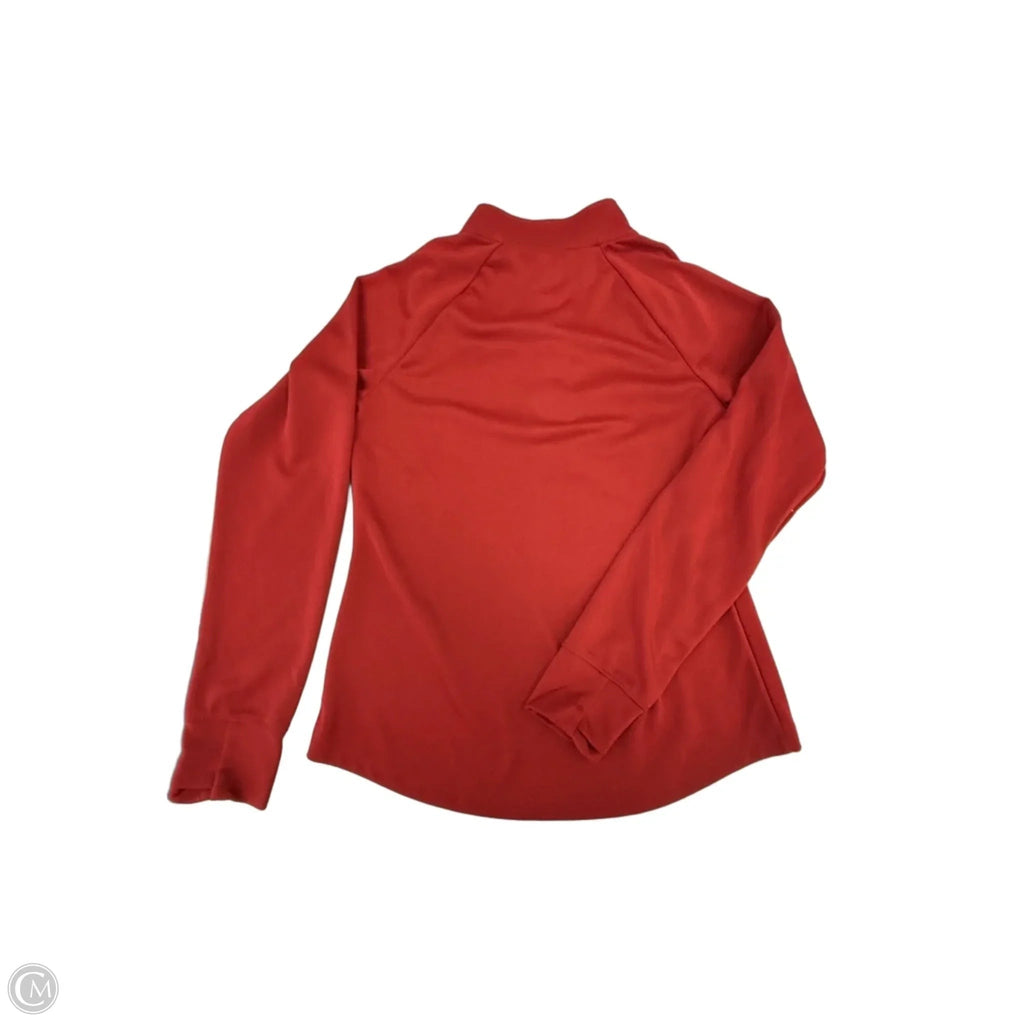 Athletic Top Long Sleeve Collar By Under Armour In Red, Size: M