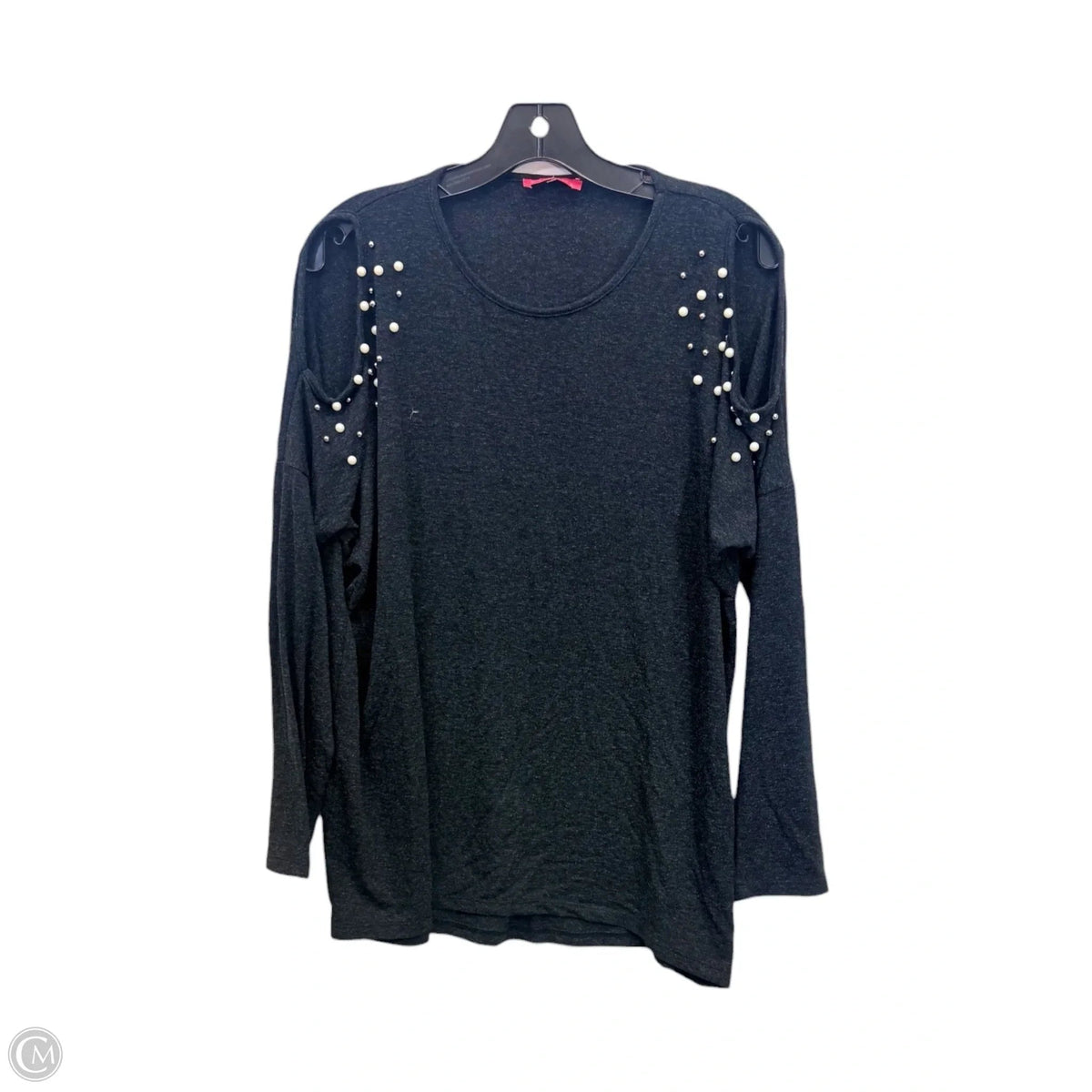 Top Long Sleeve By Boutique + In Grey & Tan, Size: L