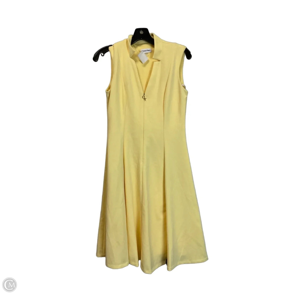 Dress Casual Short By Calvin Klein In Yellow, Size: 4