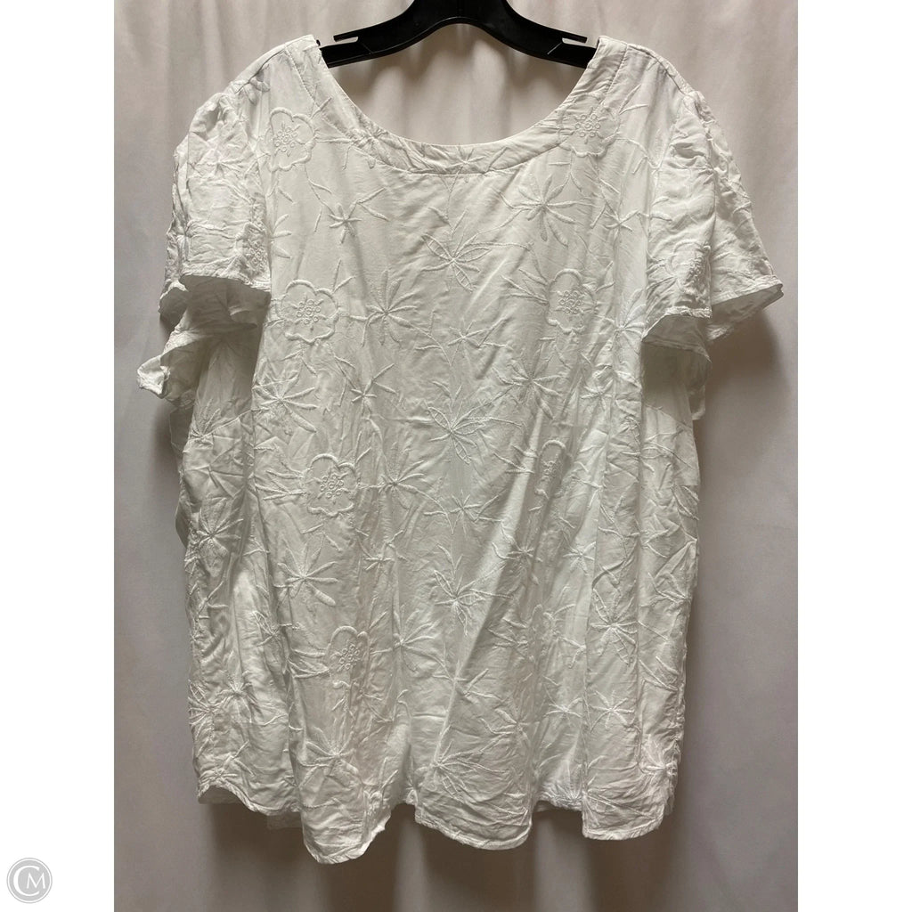 Top Short Sleeve By Loft In White, Size: 3x