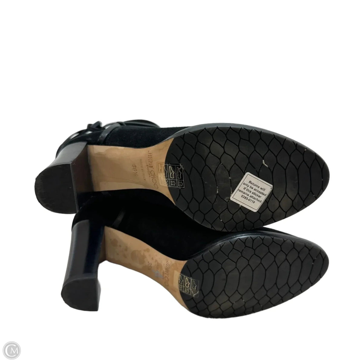 Hampton 80 Suede Ankle Boots Luxury Designer By Jimmy Choo In Black, Size: 36.5