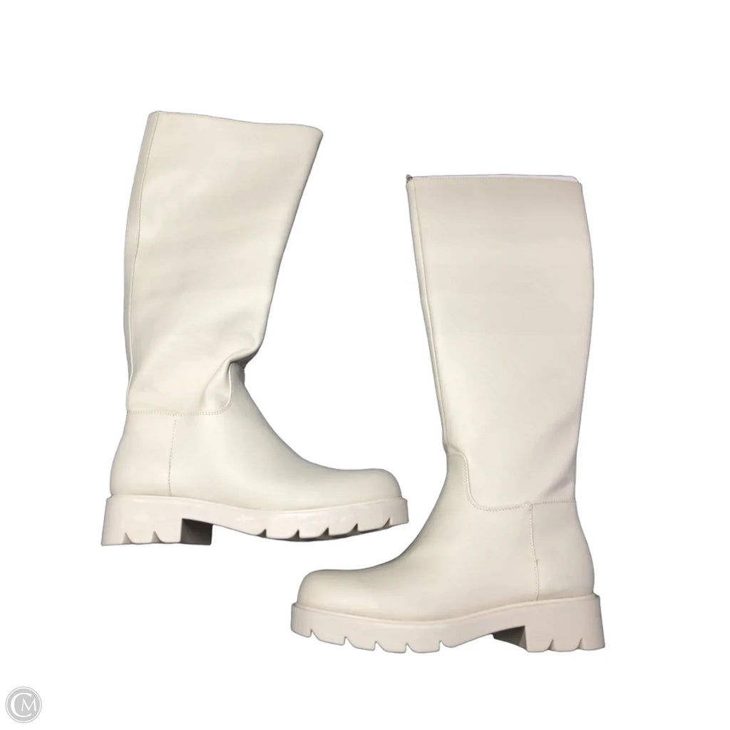Boots Knee Flats By Nine West In White, Size: 9
