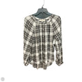 Top Long Sleeve By Loft In Plaid Pattern, Size: M