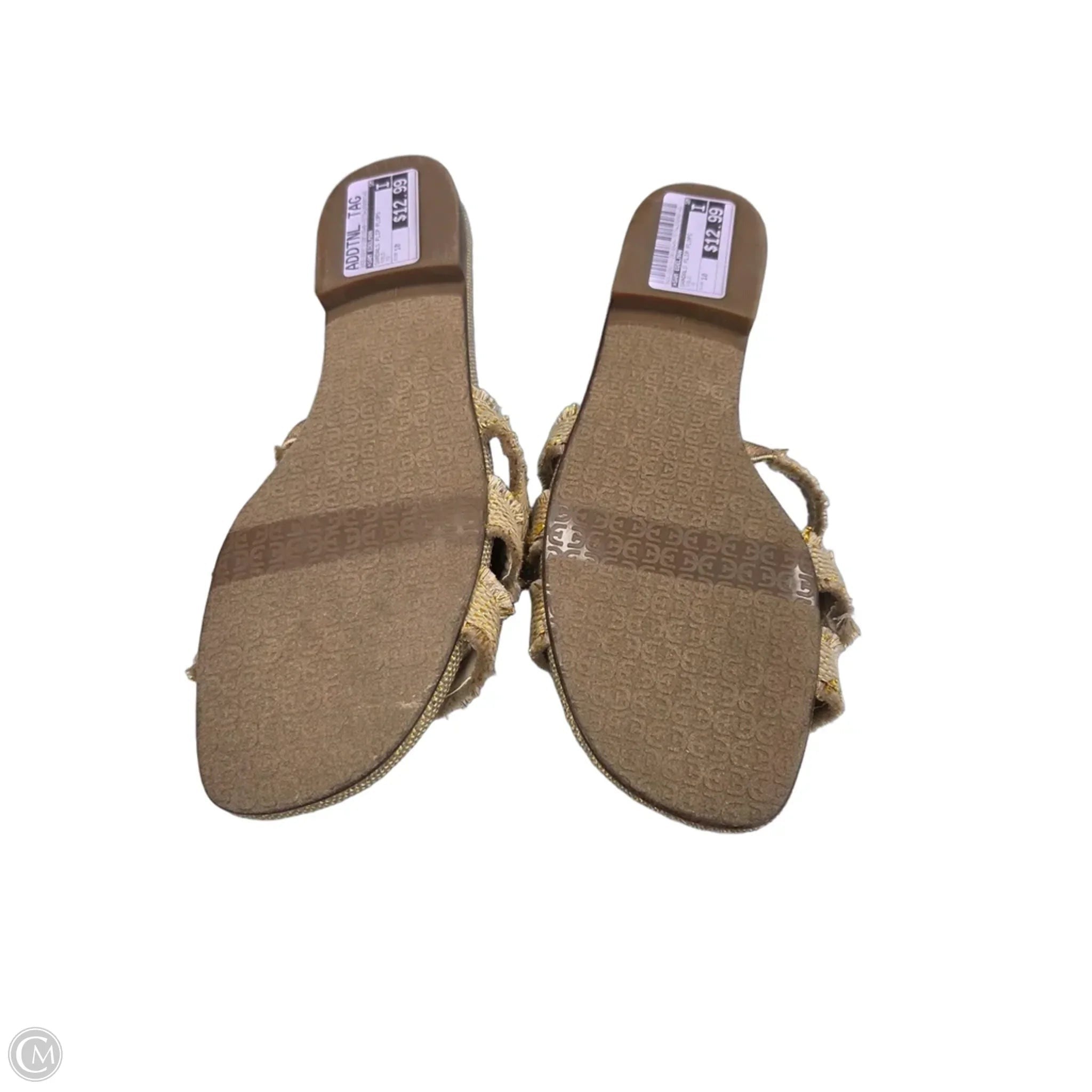 Sandals Flip Flops By Sam Edelman In Gold, Size: 10