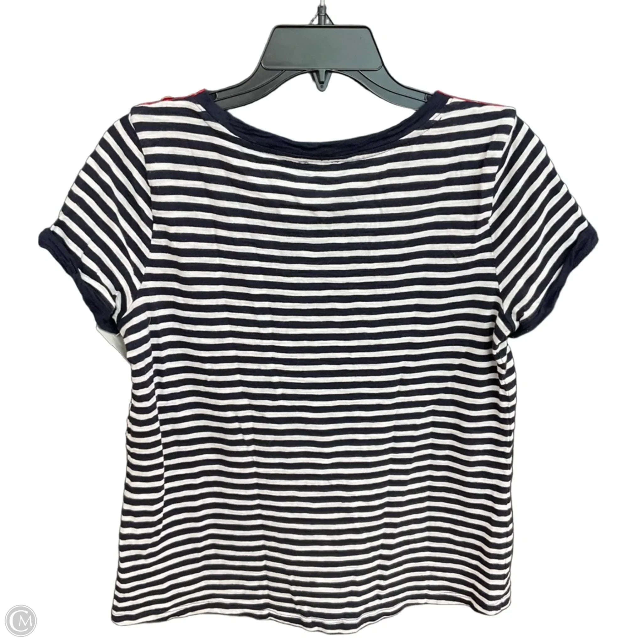 Top Short Sleeve By Talbots In Striped Pattern, Size: S