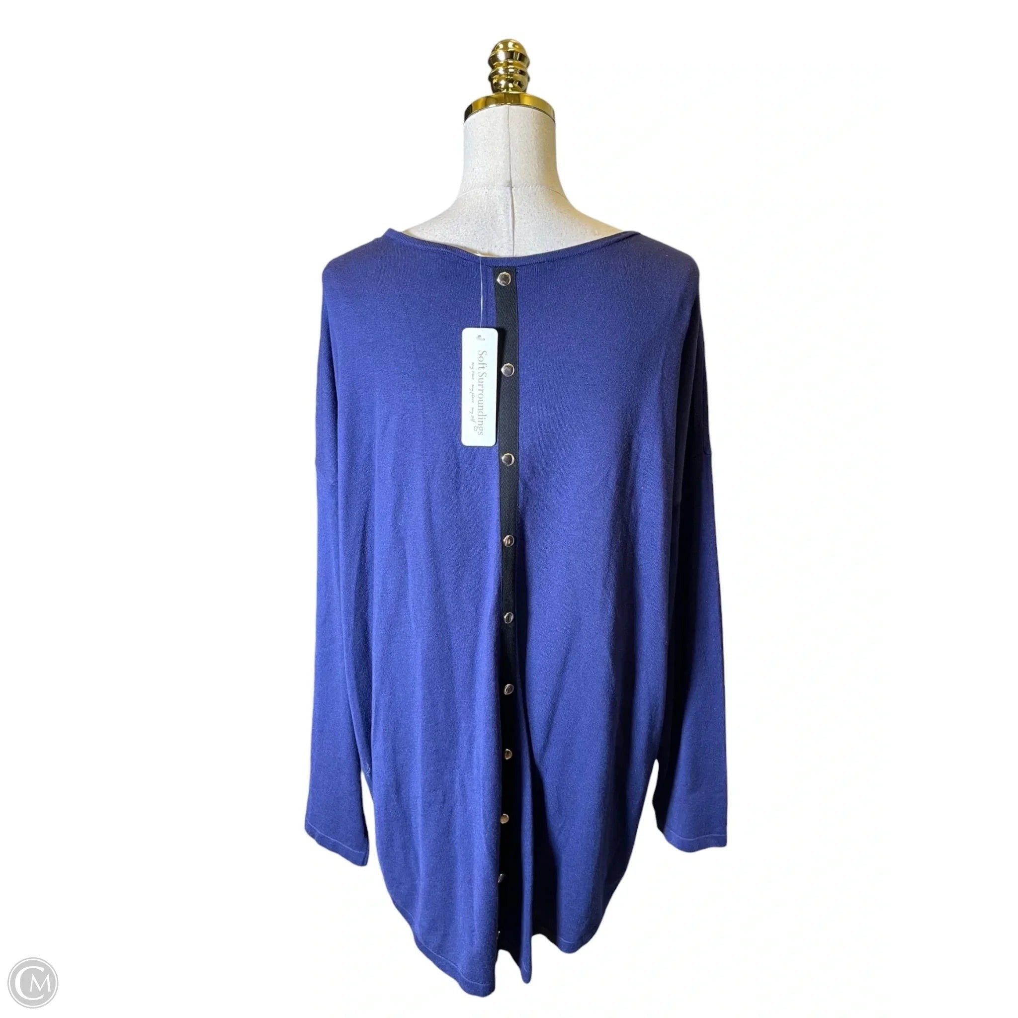 Sweater By Soft Surroundings In Navy, Size: 2x