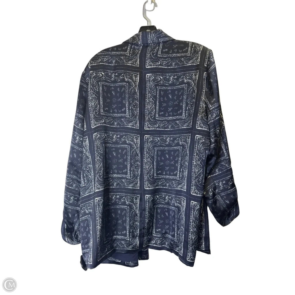 Blazer By Simply Vera In Blue, Size: Xxl
