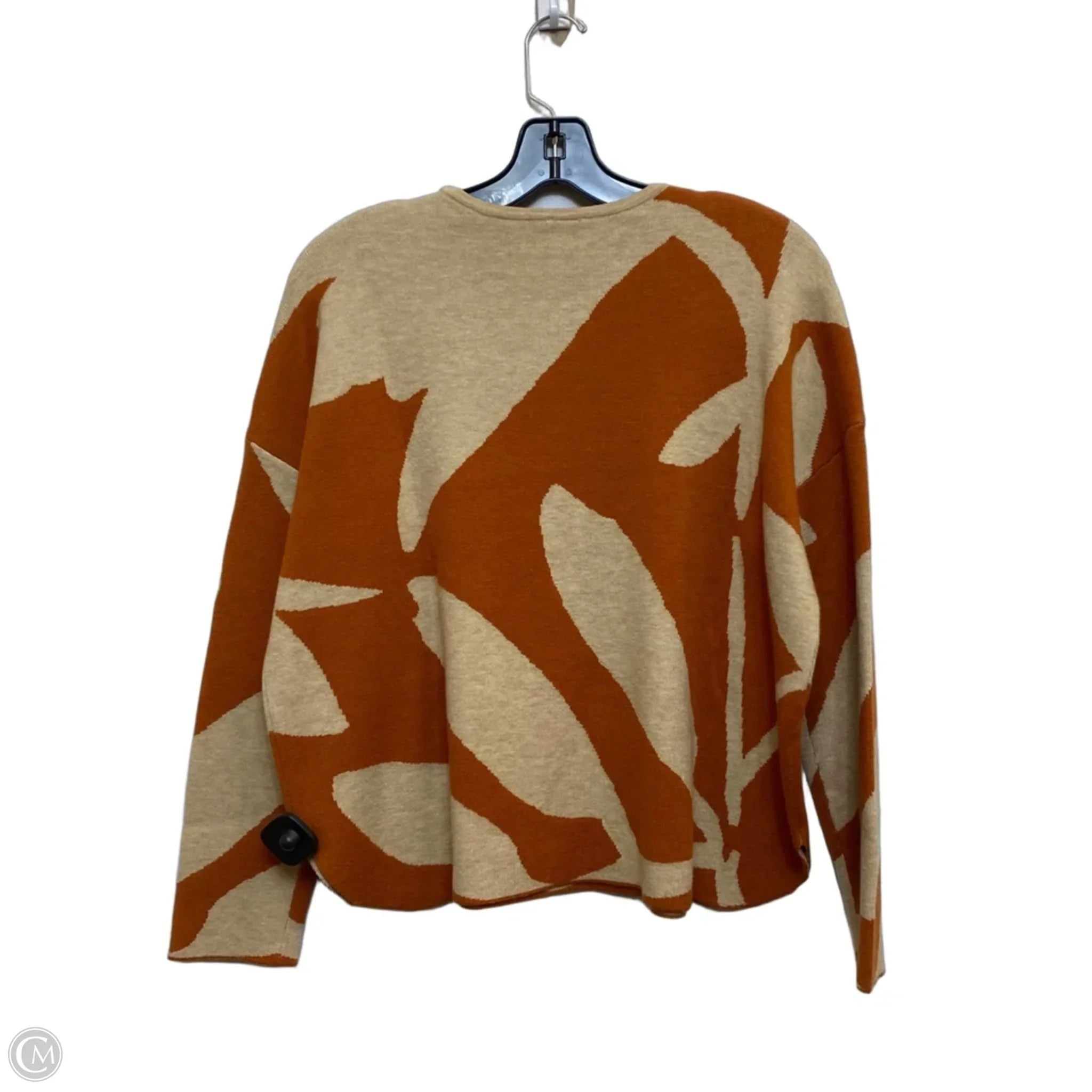Sweater By Wynne Collection In Orange & Tan, Size: Xs