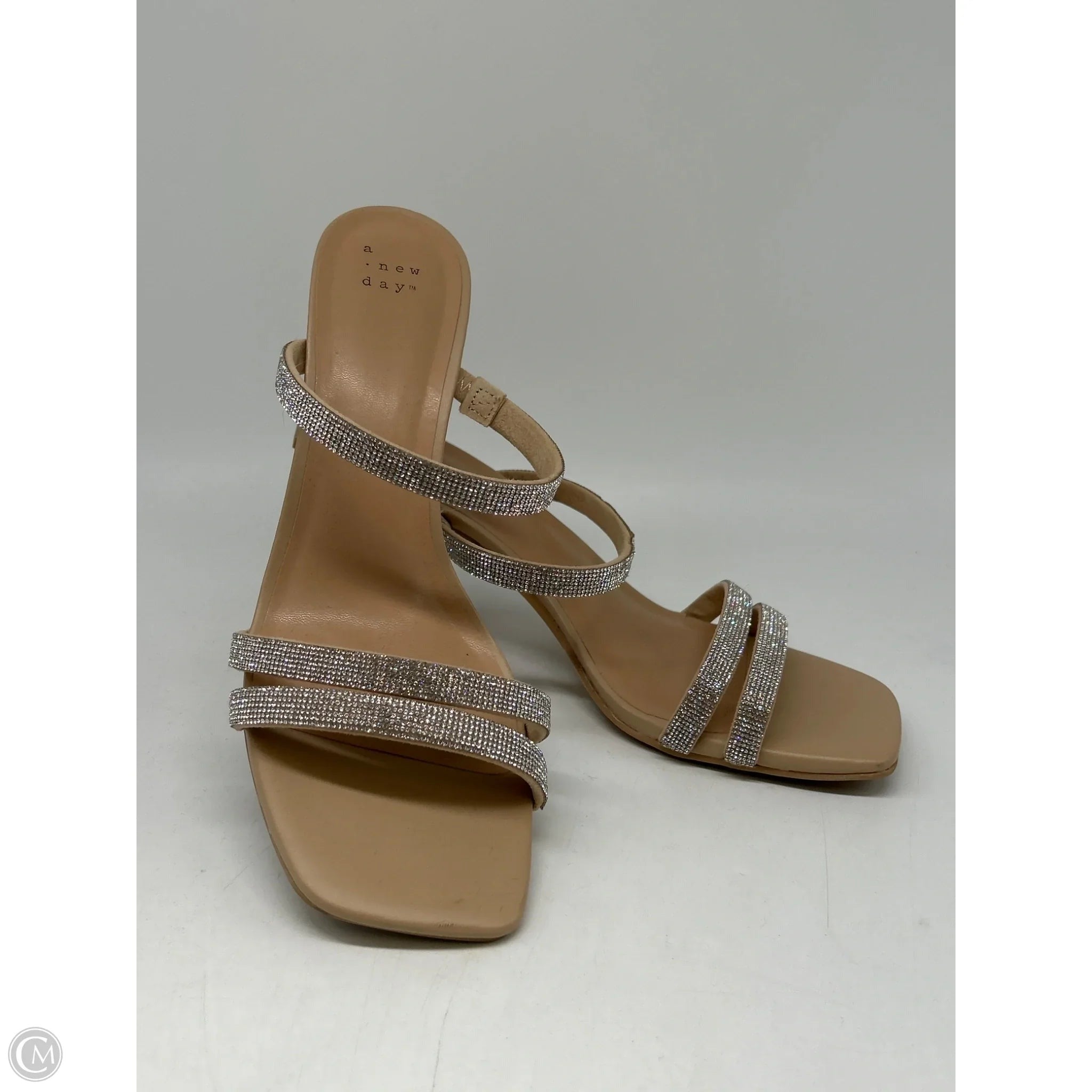 Sandals Heels Block By A New Day In Tan, Size: 10