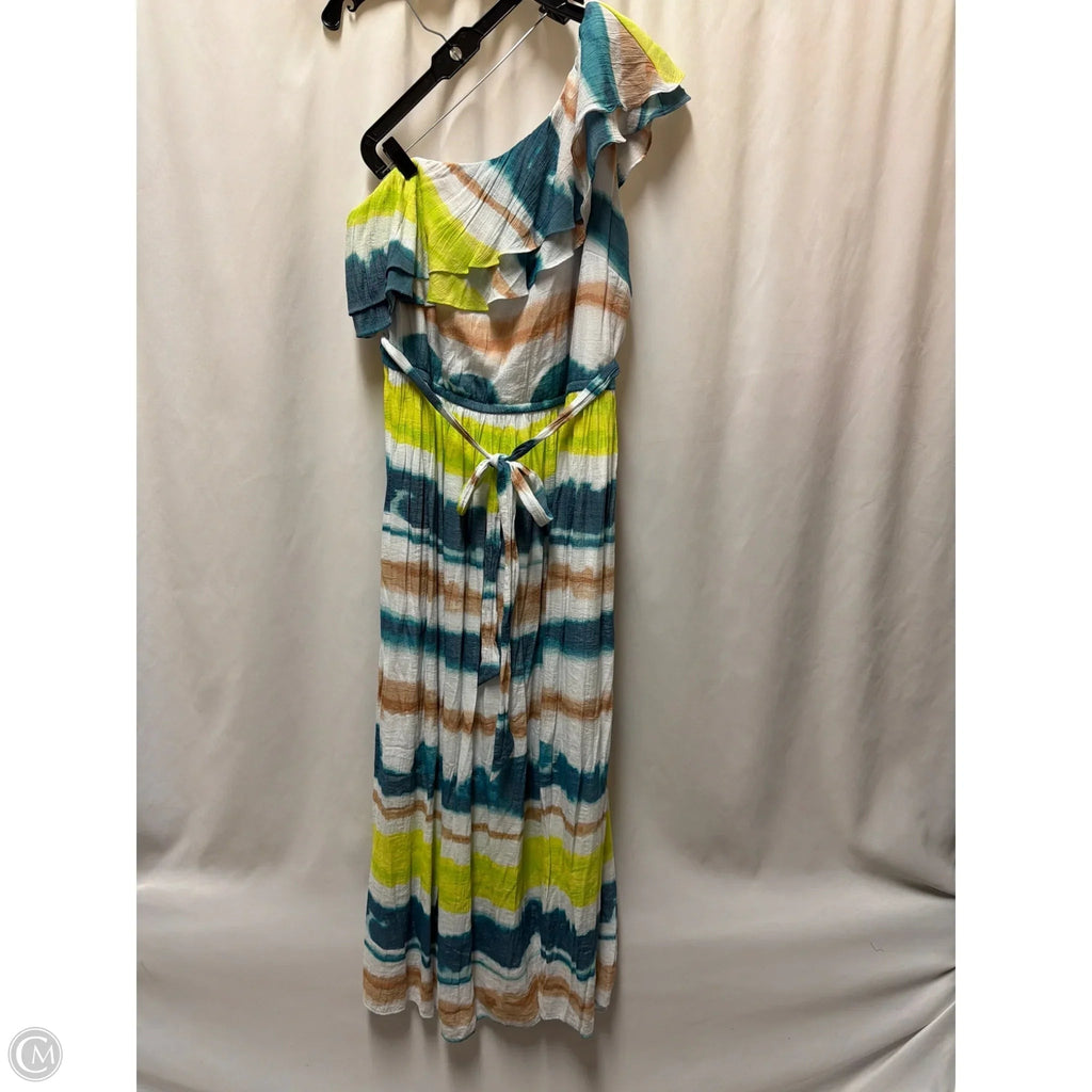 Dress Casual Maxi By Lane Bryant In Blue & Green, Size: 1x
