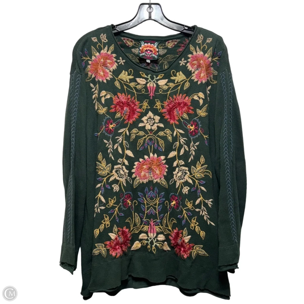 Top Long Sleeve By Johnny Was In Floral Print, Size: Xl