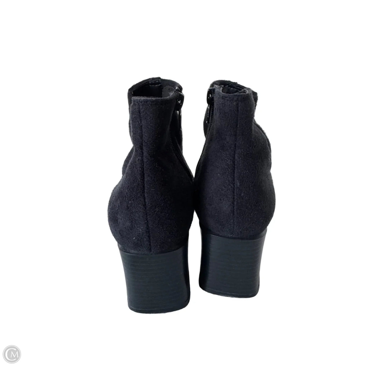 Boots Ankle Heels By Clothes Mentor In Black, Size: 6.5