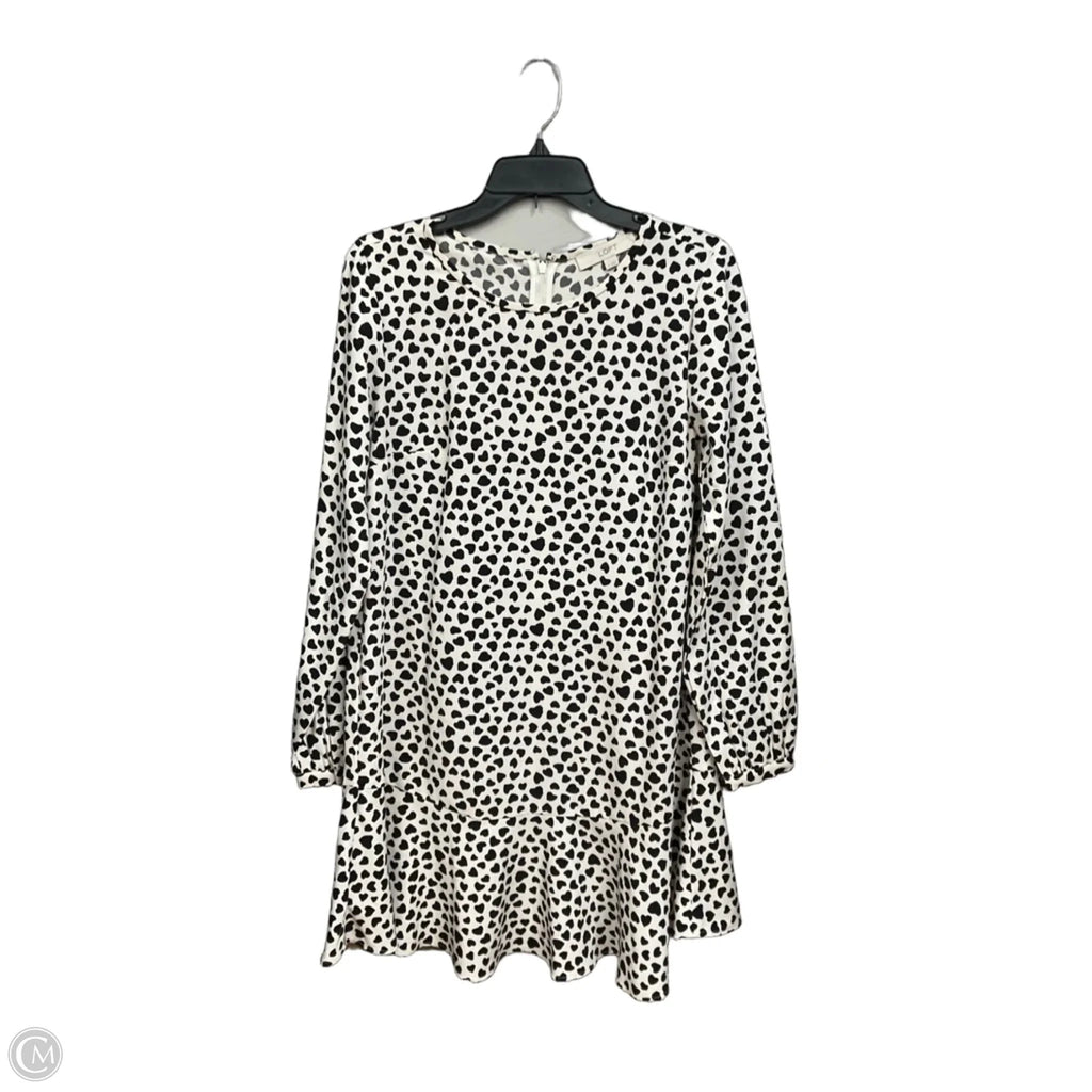 Tunic Long Sleeve By Loft In Black & Cream, Size: S