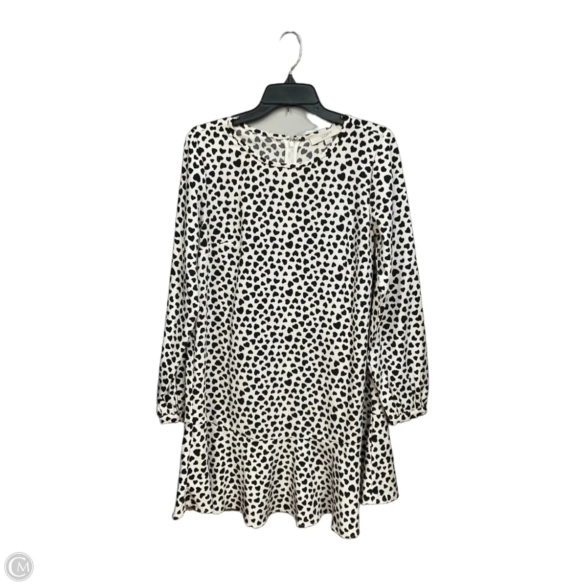 Tunic Long Sleeve By Loft In Black & Cream, Size: S