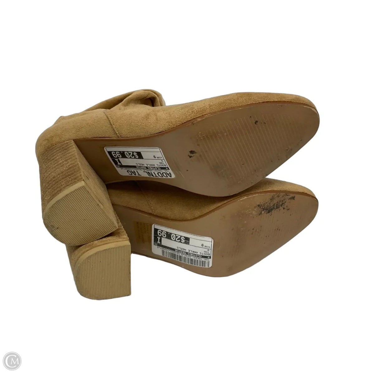 Boots Ankle Heels By Clothes Mentor In Tan, Size: 9