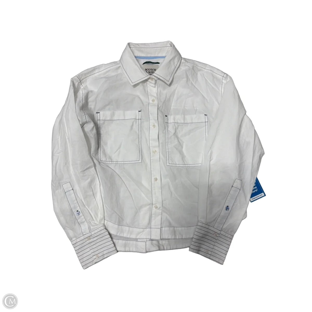 Top Long Sleeve By Scotch & Soda In White, Size: Xs