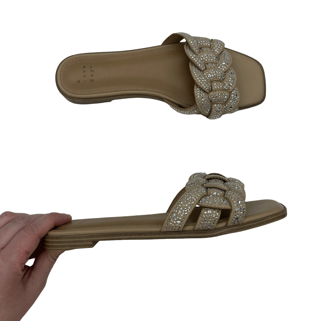 Sandals Flats By A New Day In Tan, Size:6.5