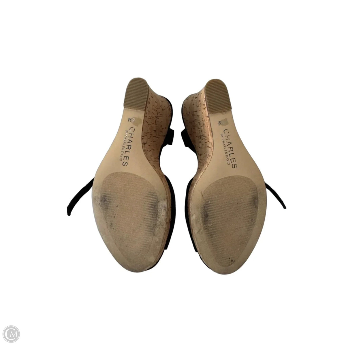 Sandals Heels Wedge By Charles By Charles David In Black & Tan, Size: 6