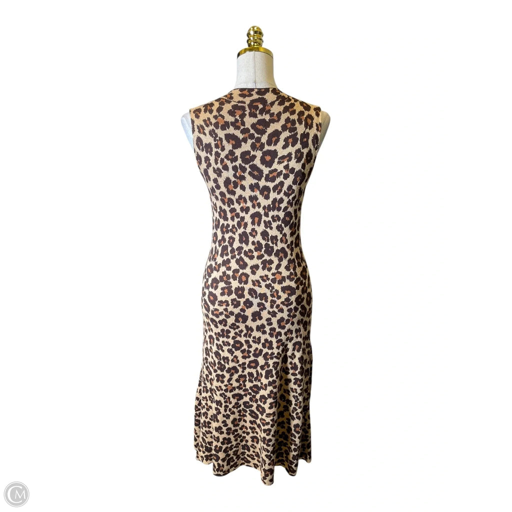 Dress Casual Midi By Ann Taylor In Animal Print, Size: Mp