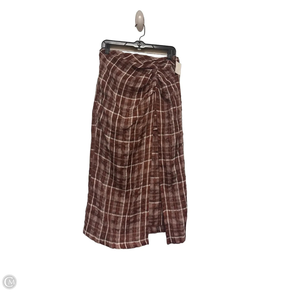 Skirt Midi By Zara In Plaid Pattern, Size: 8