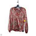 Blouse Long Sleeve By Evereve In Cream & Pink, Size: Xl
