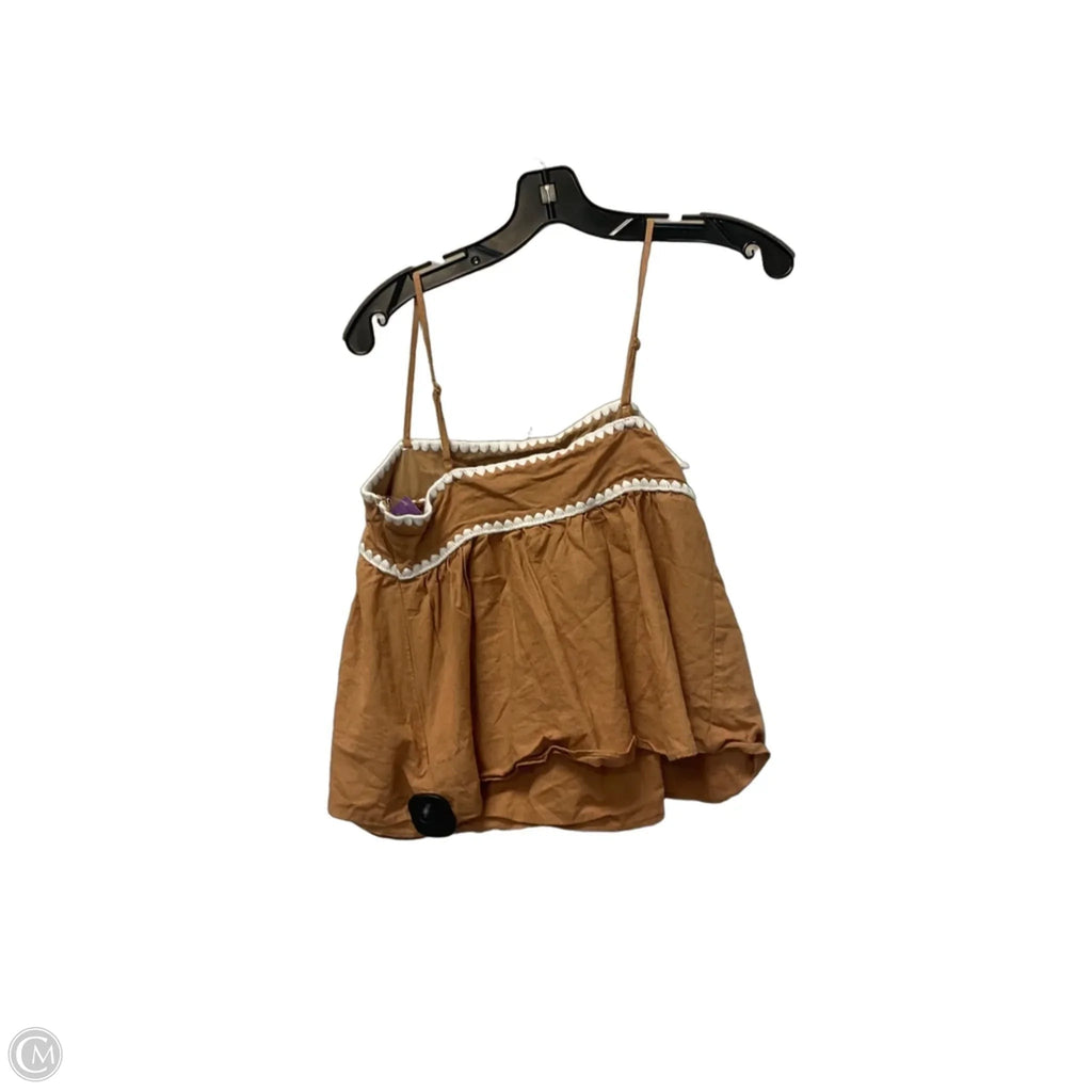 Top Sleeveless By Petal & Pup In Brown, Size: S