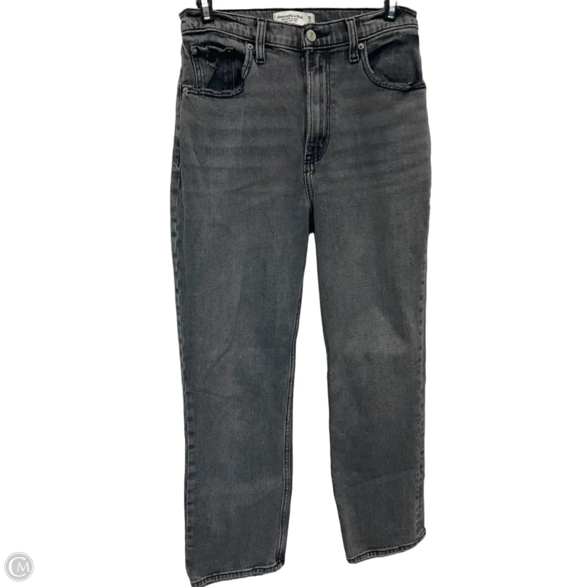 Jeans Straight By Abercrombie And Fitch In Grey Denim, Size: 2