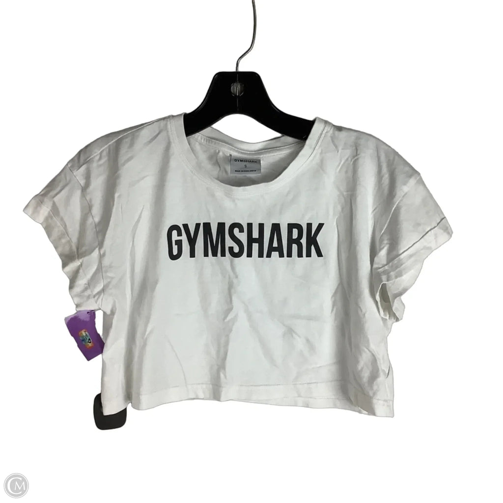 Athletic Top Short Sleeve By Gym Shark In White, Size: S