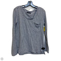 Top Long Sleeve By Abercrombie And Fitch In Grey & White, Size: M