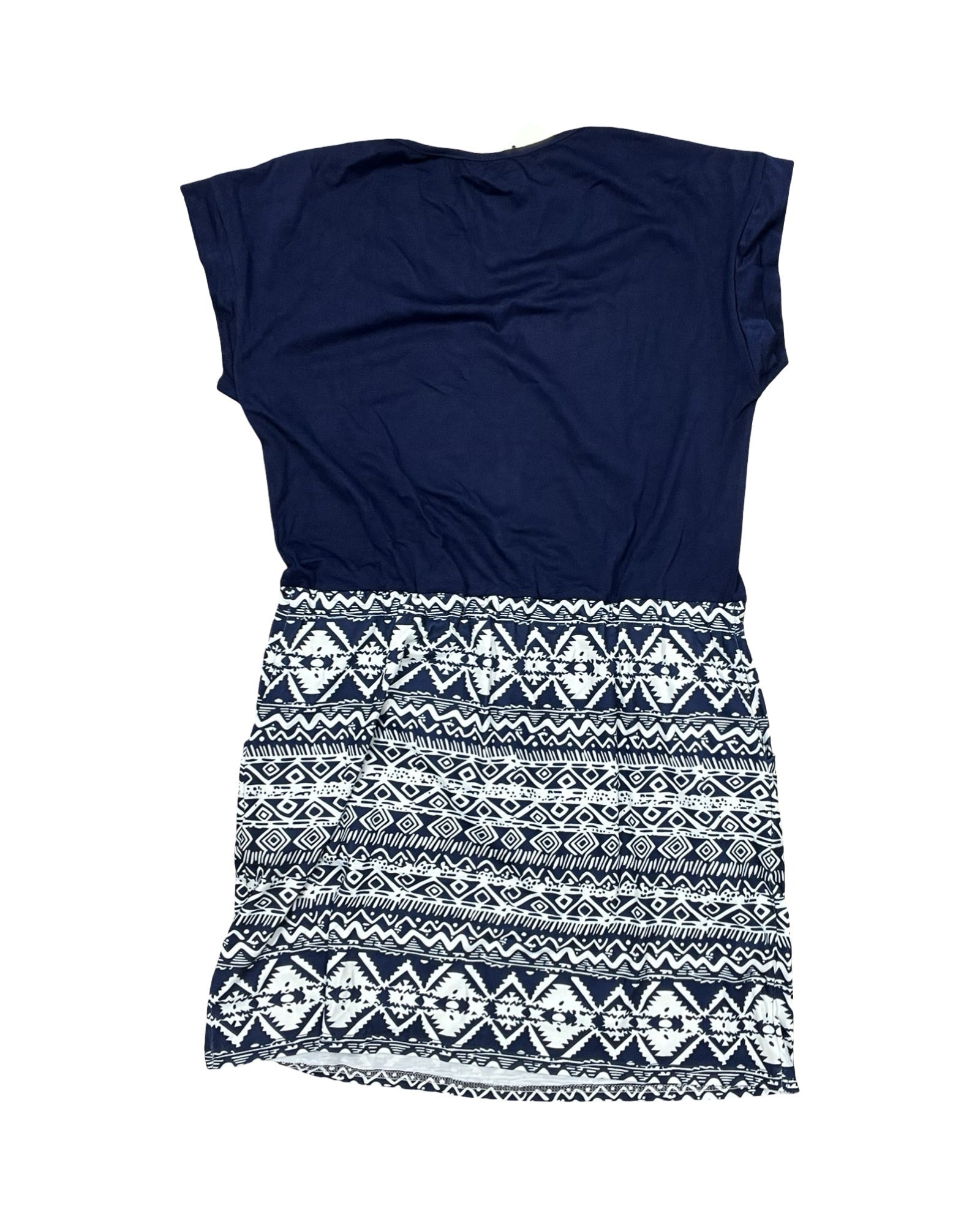 Dress Casual Midi By Clothes Mentor In Blue & White, Size:L