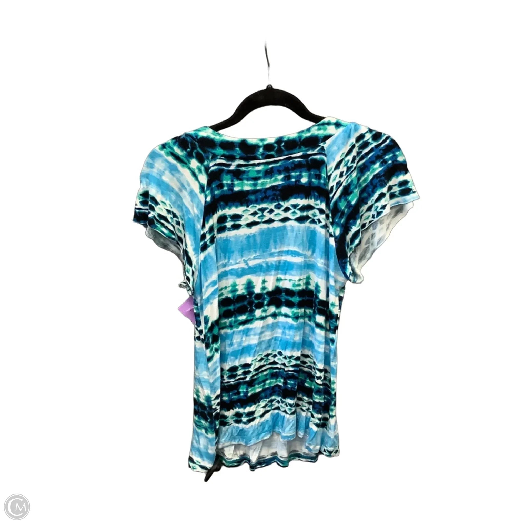 Top Short Sleeve By Ab Studio In Blue, Size: S