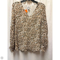 Top Long Sleeve By Calvin Klein In Tan, Size: L