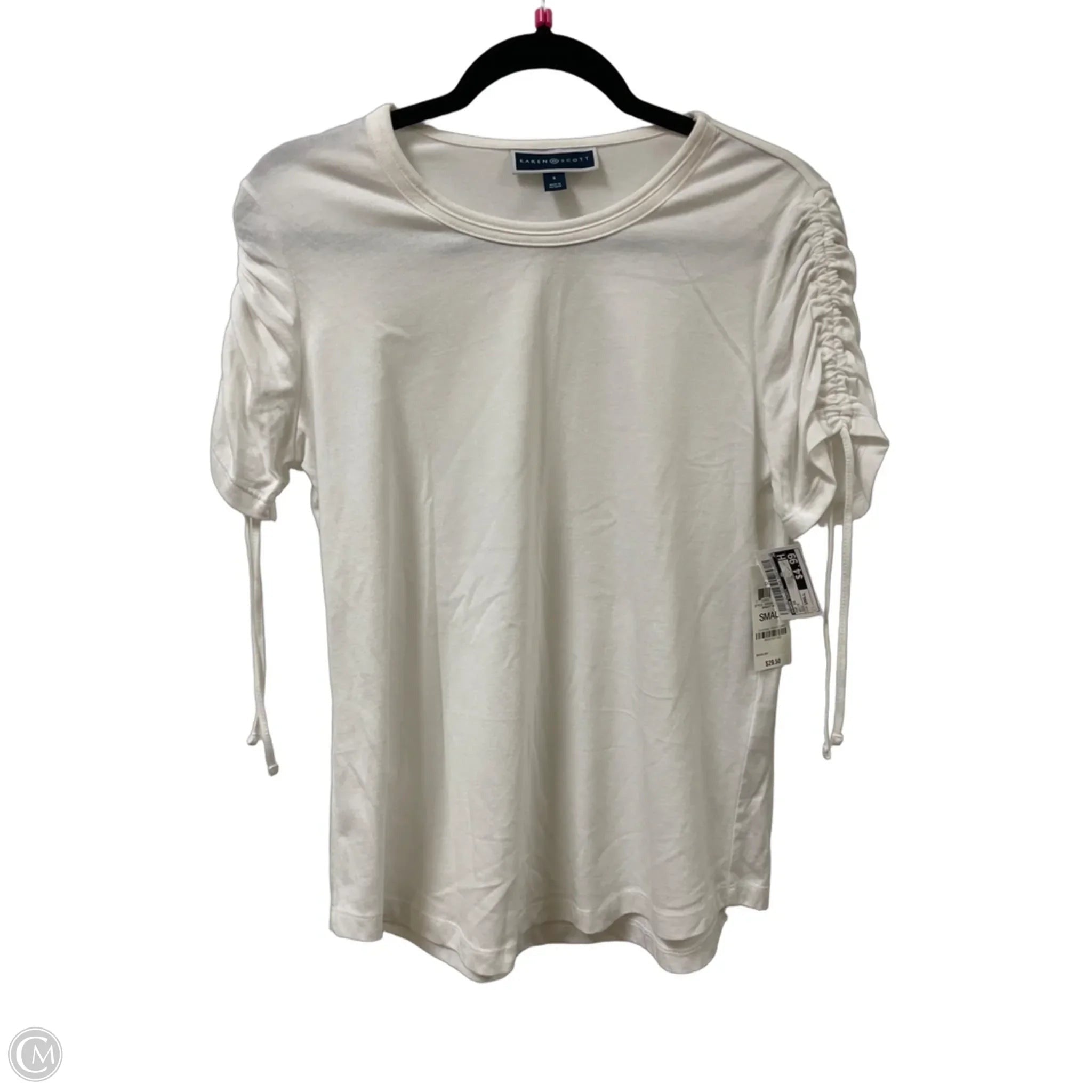 Top Short Sleeve By Karen Scott In White, Size: Small