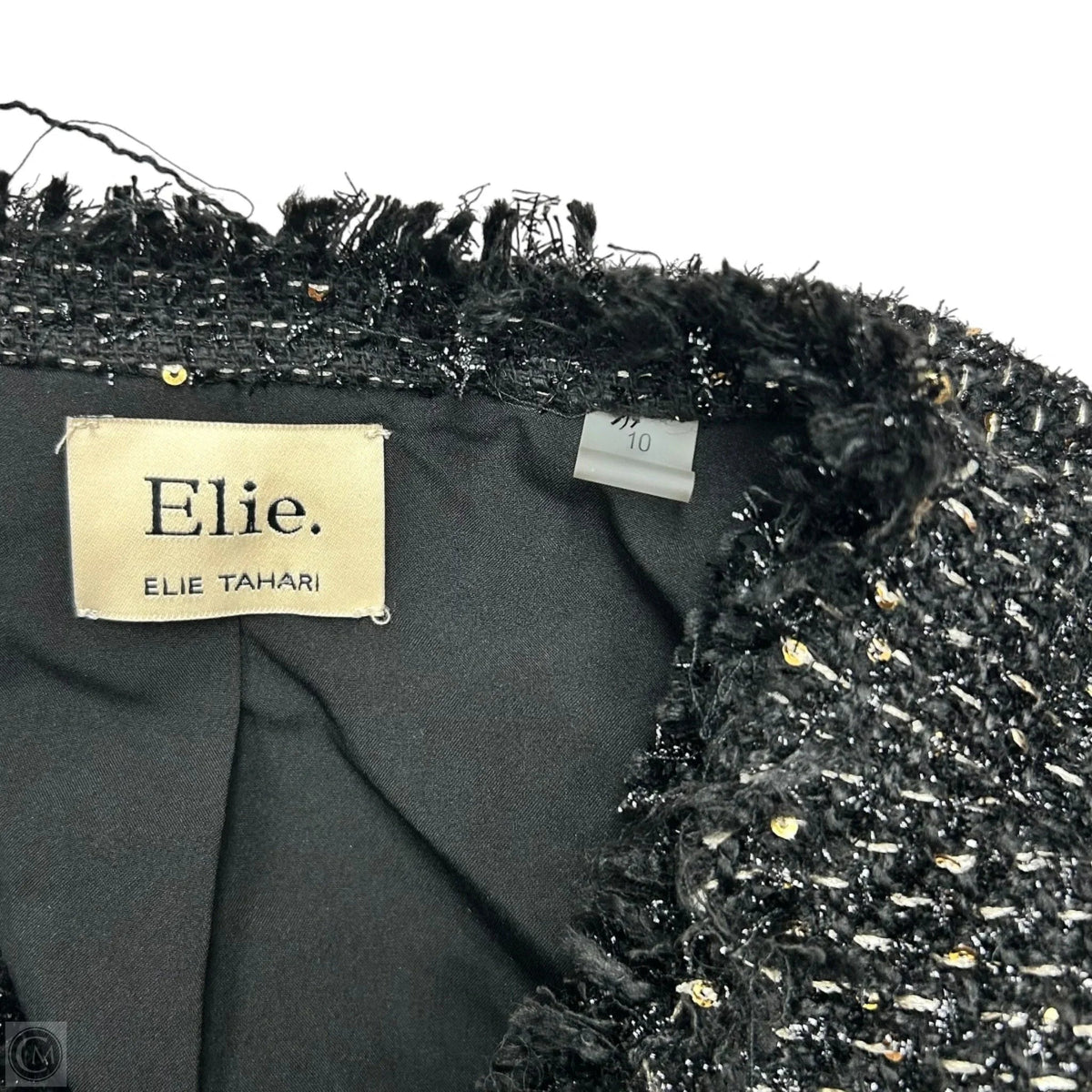 Blazer By Elie Tahari In Black & Gold, Size: M
