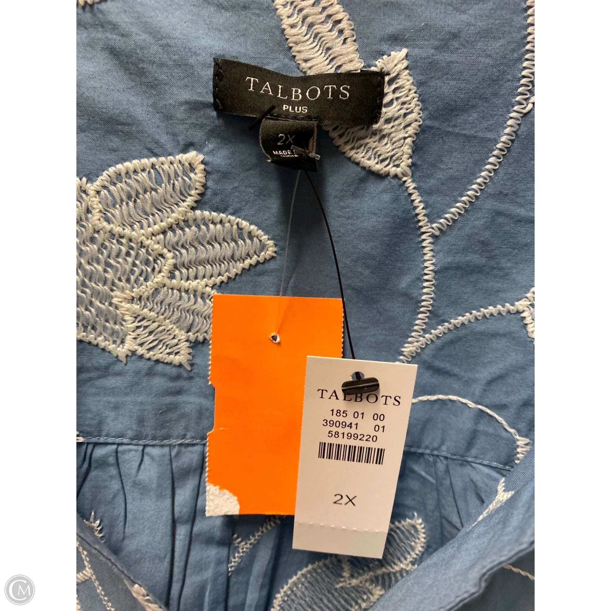 Top Long Sleeve By Talbots In Blue, Size: 2x