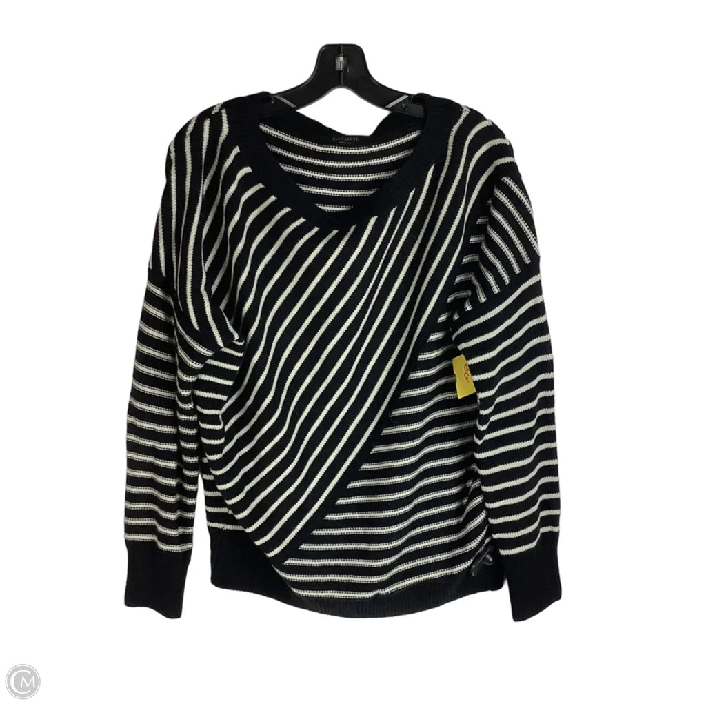 Sweater Cardigan Designer By All Saints In Black, Size: M
