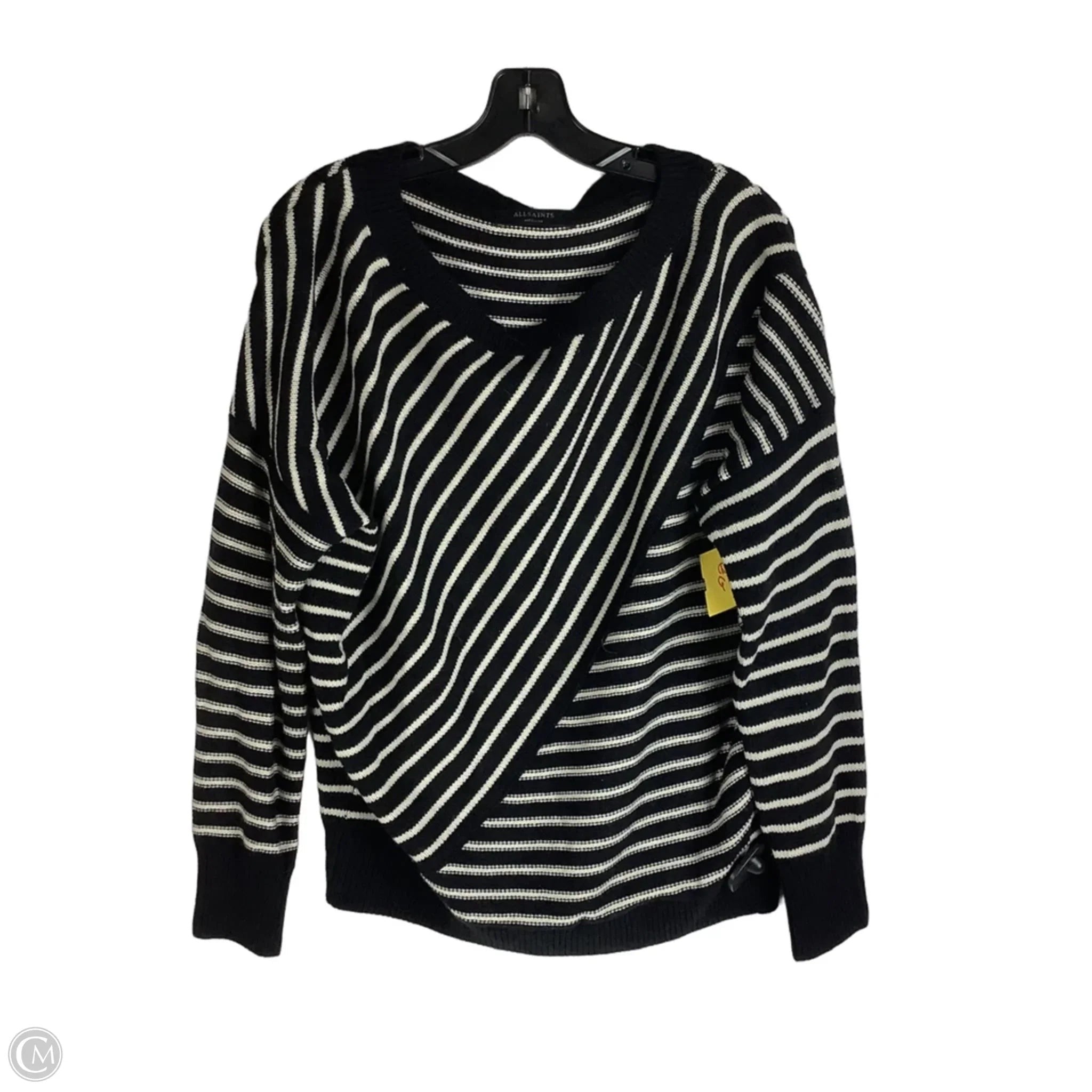 Sweater Cardigan Designer By All Saints In Black, Size: M