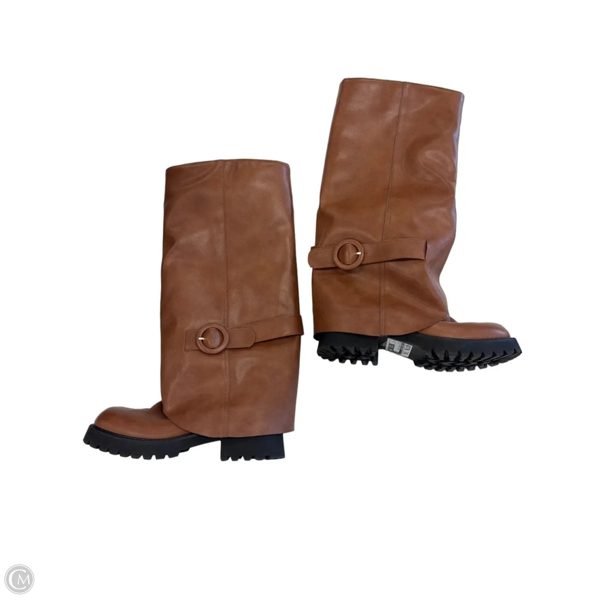 Boots Mid-calf Flats By Clothes Mentor In Brown, Size: 6