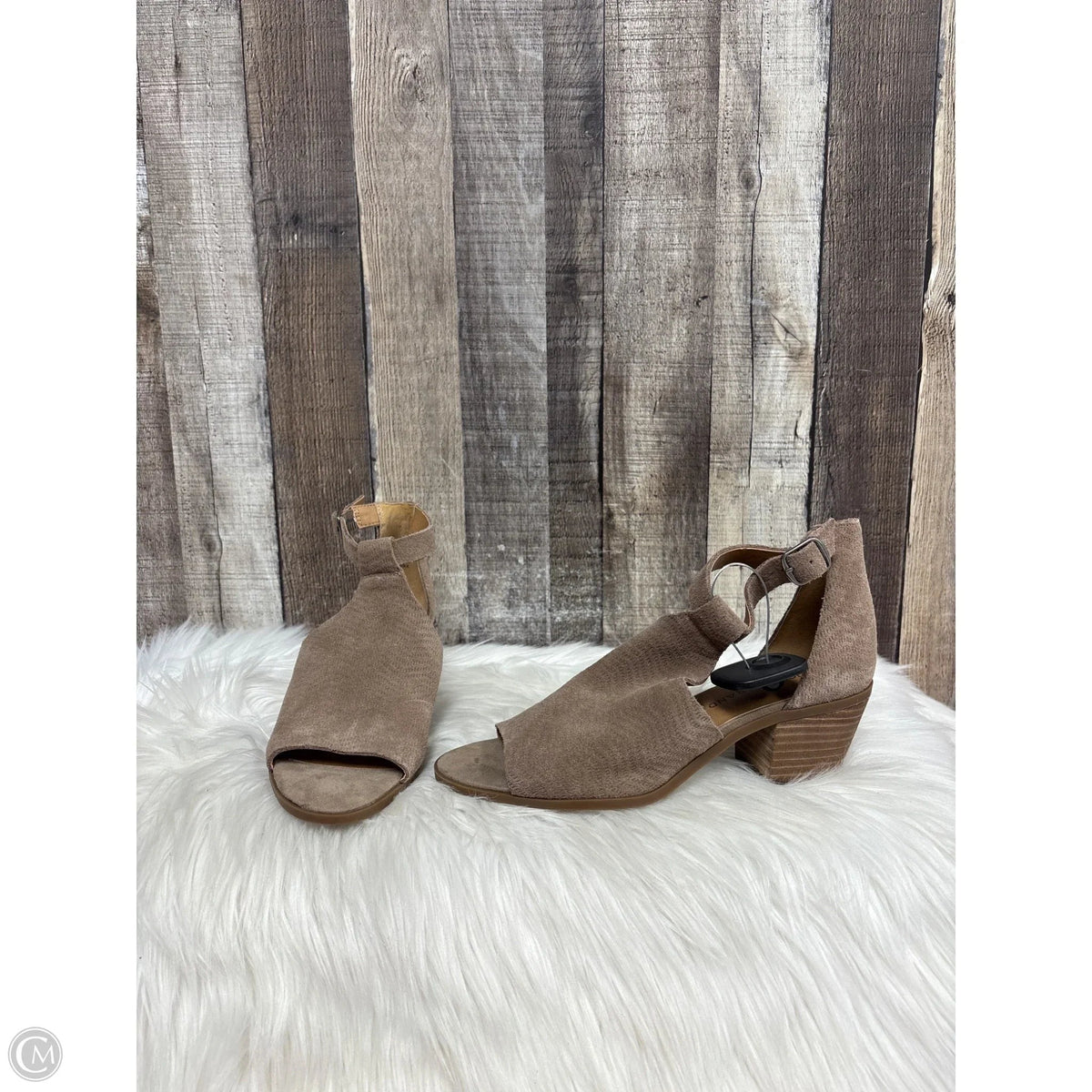 Sandals Heels Block By Lucky Brand In Tan, Size: 8