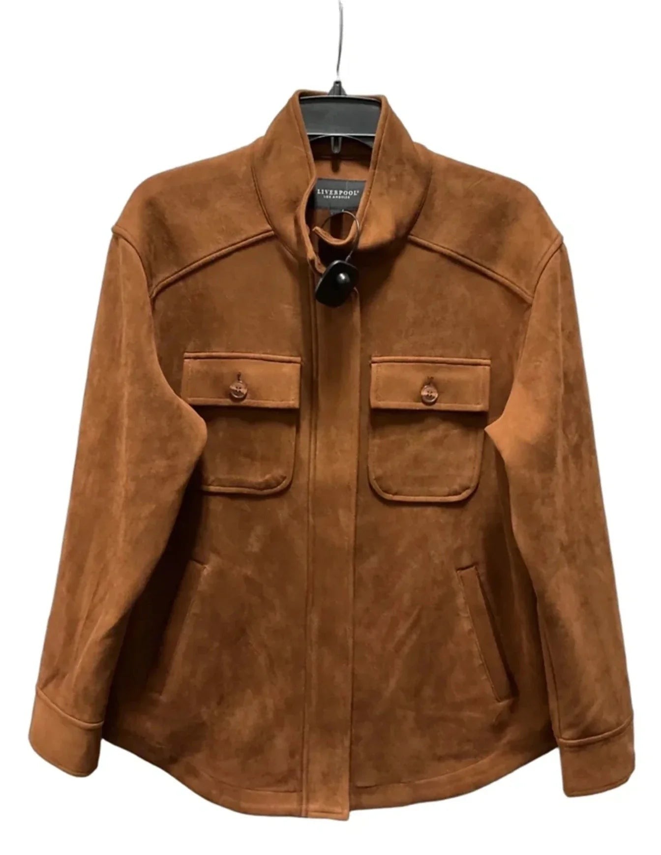 Top Long Sleeve By Liverpool In Brown, Size: M